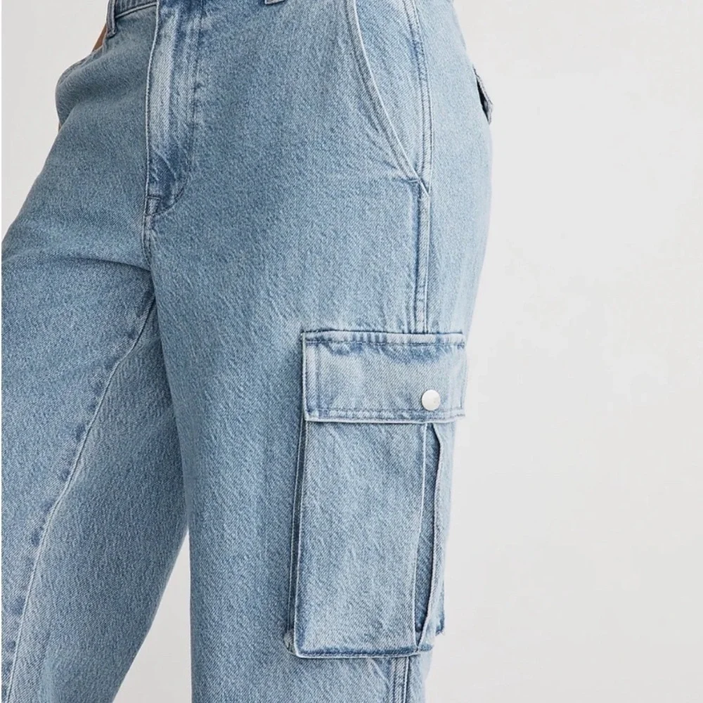 NWT Madewell Low-Slung Straight Cargo Light Wash Jeans Sz 30 - Picture 3 of 15